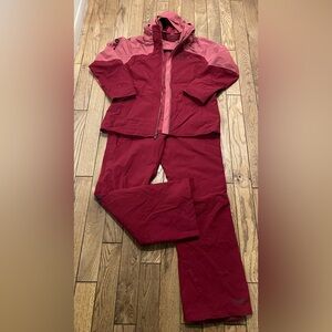 Marmot Women's Ski/Snowboard Suit - Jacket & Pants Set - Pink/Maroon - Size L